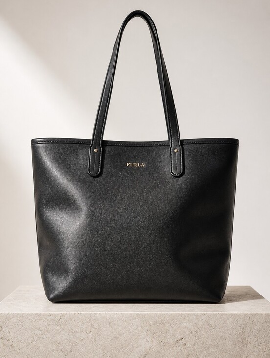 Furla Handbags - Furla Black Saffiano Leather Daisy Medium Tote Bag